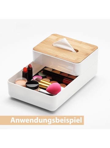 Amare bath Make-Up Kosmetik Badezimmer Organizer mit Bambus in weiß