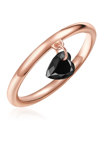 Glanzstücke München Ring Sterling Silber rosévergoldet Spinell schwarz in roségold