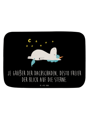 Mr. & Mrs. Panda Badteppich Einhorn Sternenhimmel mit Spruch in Schwarz