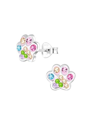 Alexander York Ohrringe, Ohrstecker PFOTE bunt hell n 925 Sterling Silber, 2-tlg.