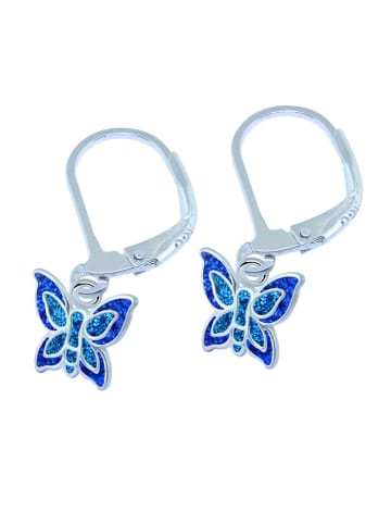 schmuck23 Ohrringe 925 Silber Schmetterling in Blau