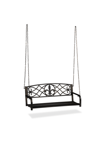 relaxdays Hängebank in Schwarz/Bronze - (B)133 x (H)197 x (T)58 cm