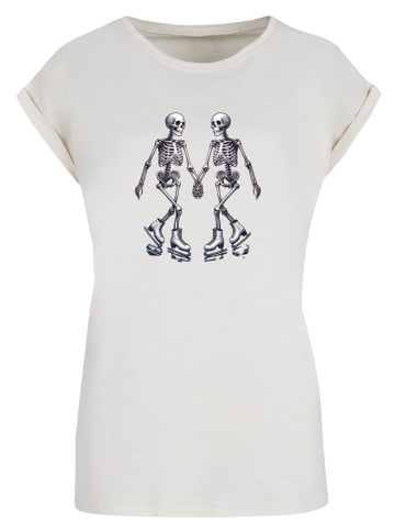 F4NT4STIC T-Shirt Skelettpaar Eislaufen Valentinstagsgeschenk in Whitesand