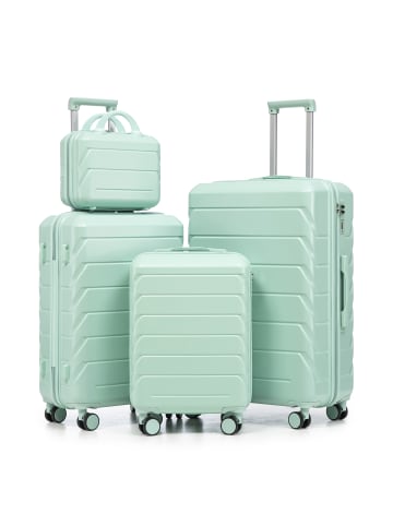 ABRIHOME Kofferset in Mintgrün 4-teilig mit Kosmetiktasche