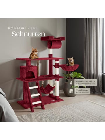 tectake Katzenbaum Marcel 141 cm Diverse Farben - Weinrot