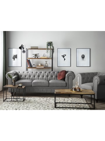 Beliani 2-tlg Sitzgruppe CHESTERFIELD in Grau/Braun
