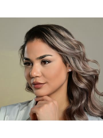 Adeliás Damen Ohrringe – Ohrstecker aus 925 Silber mit Zirkonia in silber