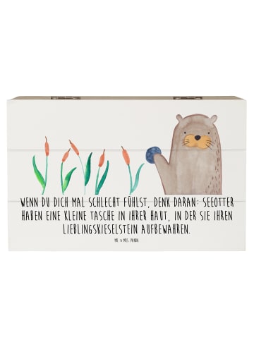 Mr. & Mrs. Panda Erinnerungsbox Otter Stein mit Spruch in Weiß