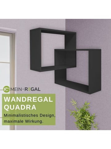 Mein-Regal Wandregal "Quadra" Eckregal aus Holz in Schwarz