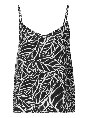 KOROSHI FLORAL PRINT SPAGHETTI STRAP BLOUSE in SCHWARZ