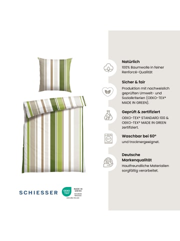 Schiesser Renforcé-Bettwäsche-Set Jade in Grün
