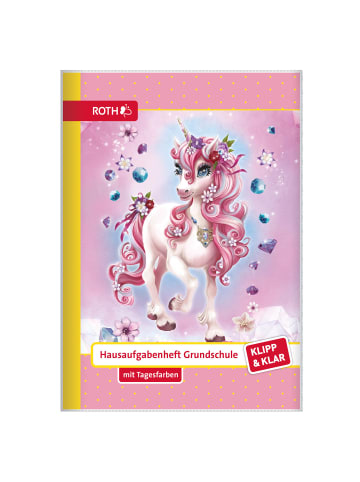 ROTH Klipp&Klar Hausaufgabenheft Einhorn Beauty in Rosa