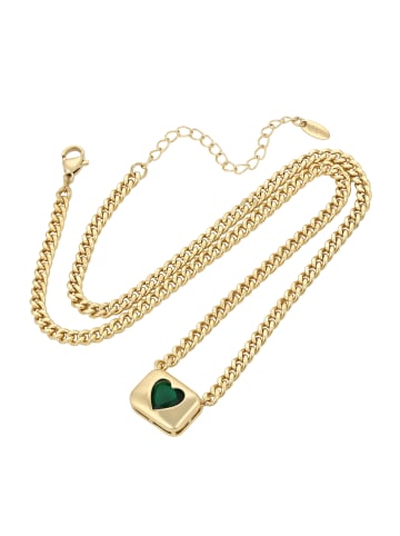 faina Women Necklace in Gold Green