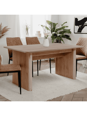 CALICOSY Tisch MILY in Helles Holz - (W) 160 x (H) 75 x (L) 90 cm
