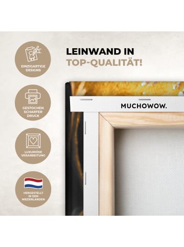 MuchoWow Leinwand bilder Gesicht gold schwarz (BxH)