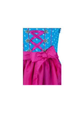 Nübler Kinderdirndl 3-teilig Emilia in Türkis-Fuchsia