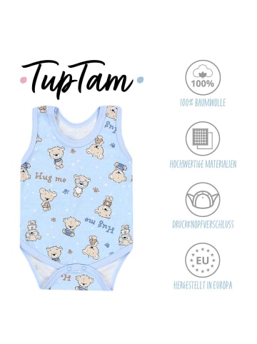 TupTam Baby Jungen Achselbody 5er Pack in blau/grau
