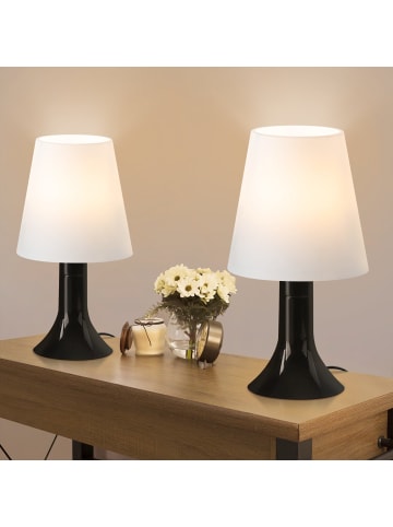 ZMH 2er-Set Tischleuchte E14 in schwarz Moderne Kunststoff