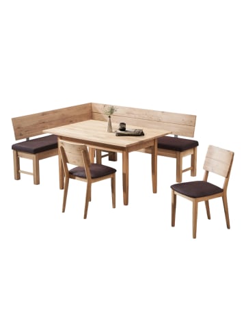 58 aufm Kessel ECKBANKGRUPPE Modern Dyan 3 für 7 Personen Massivholz Wildeiche/Braun