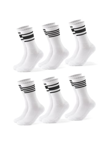 Occulto 6er Pack Retro Tennissocken Roger in Schwarz-Weiß