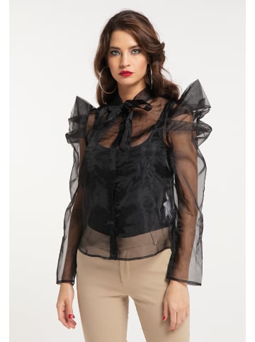 faina Organza Bluse in Schwarz