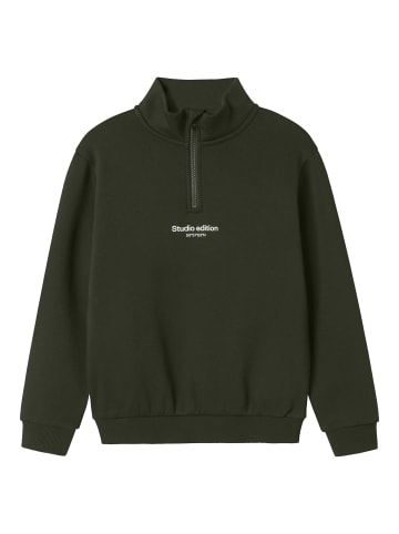 name it Troyer Sweatshirt NKMBRODY ZIP BRU in rosin