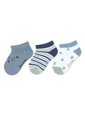 Sterntaler Sneaker-Socken Bär, 3er-Pack in blaugrau