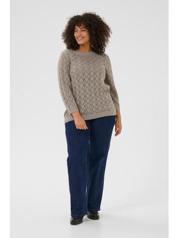 KAFFE curve Strickpullover KCmika in Elephant Skin