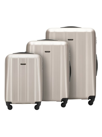 Wittchen 3tlg. Koffer Set Cruise line Kollektion (H)75 x(B)50x(T)28cm in Hellgrau