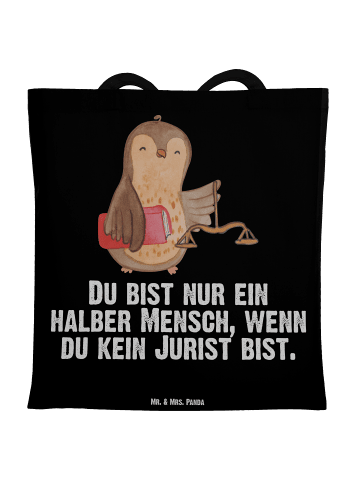 Mr. & Mrs. Panda Tasche Jurist Herz mit Spruch in Schwarz
