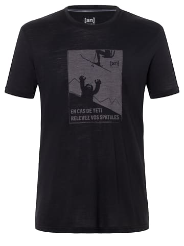 super.natural Merino T-Shirt in schwarz