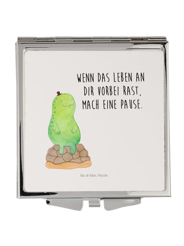 Mr. & Mrs. Panda Schminkspiegel klein Schildkröte Pause mit Spruch in Weiß