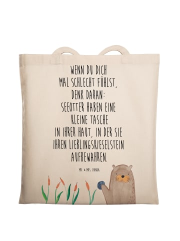 Mr. & Mrs. Panda Stoffbeutel Otter Stein mit Spruch in Creme
