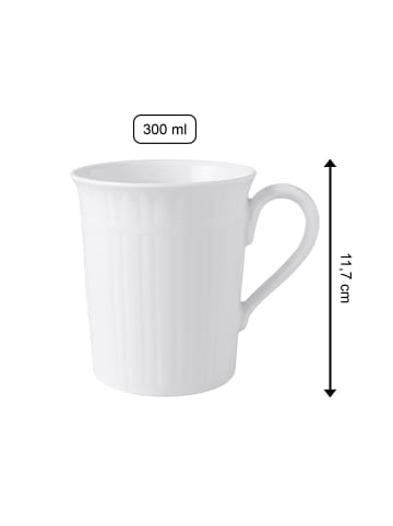Villeroy & Boch 6er Set Kaffeebecher Cellini 300 ml weiß in weiß
