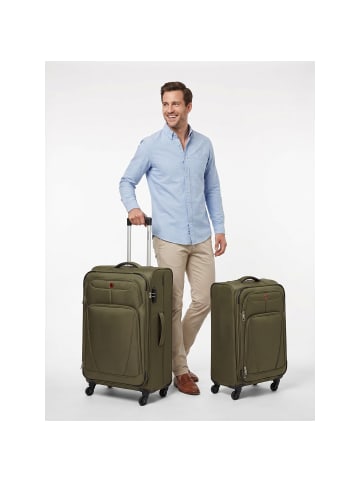 Wenger Beaumont 4-Rollen Kofferset M+L mit Dehnfalte in olive