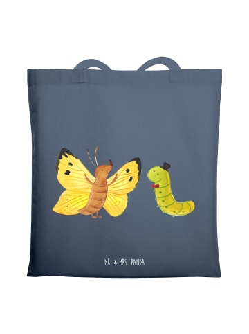 Mr. & Mrs. Panda Tasche Raupe Schmetterling ohne Spruch in Indigo Blue