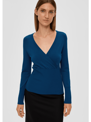 s.Oliver BLACK LABEL Strickpullover langarm in Blau