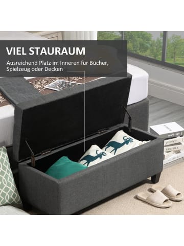 HOMCOM Sitzbank in Dunkelgrau 100L x 40B x 44H cm