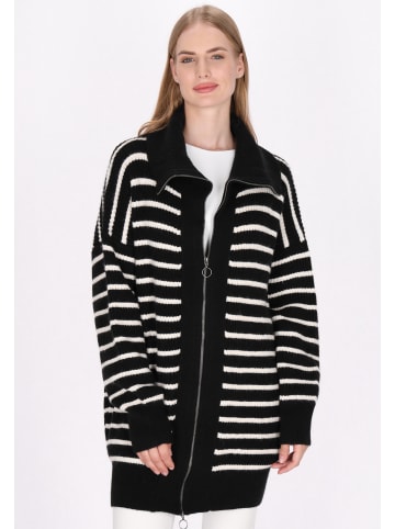 DreiMaster Maritim Cardigan in Schwarz Wollweiss