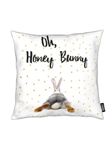 Juniqe Kissen "Honey Bunny" in Gelb & Schwarz