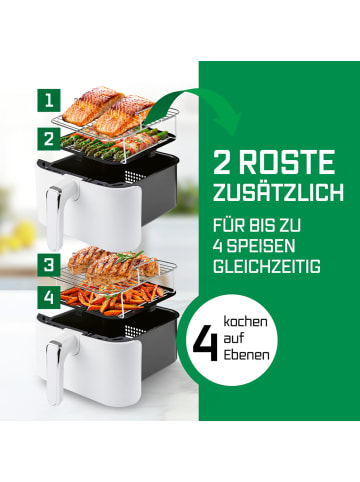 Gourmetmaxx GOURMETmaxx FryUp Vertikale Doppelkammer-Heißluftfritteuse - 10 L - 2800 Watt