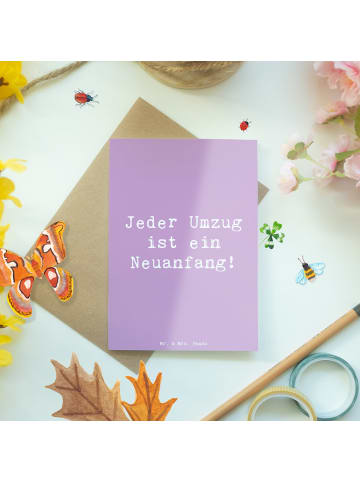 Mr. & Mrs. Panda Grußkarte Spruch Umzug Neuanfang mit Spruch in Lavendeltraum