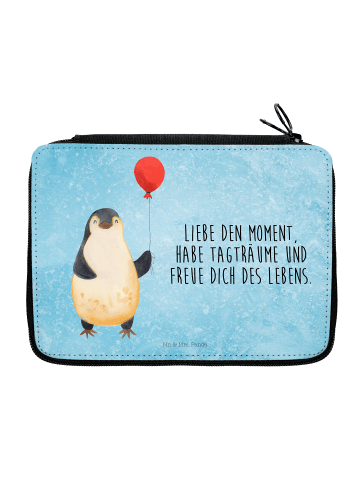 Mr. & Mrs. Panda Federmäppchen Pinguin Luftballon mit Spruch in Eisblau
