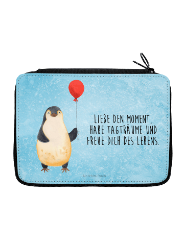 Mr. & Mrs. Panda Federmappe Pinguin Luftballon mit Spruch in Eisblau