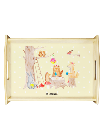 Mr. & Mrs. Panda tablett aus holz Waldtiere Picknick ohne Spruch in Gelb Pastell