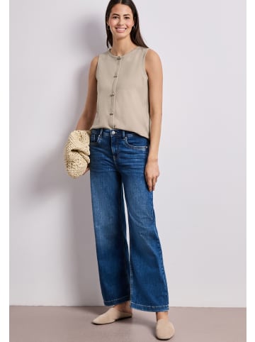 Street One Ärmellose Weste aus Jersey mit Rundhals in Clay Sand