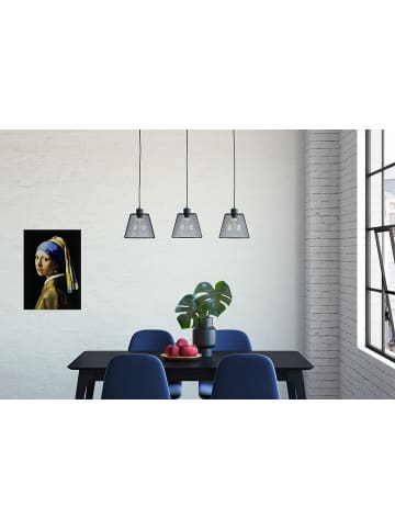 home24 home24 3-flammige Pendelleuchte aus Eisen in Gold, 75 x 150 x 20 cm in Schwarz