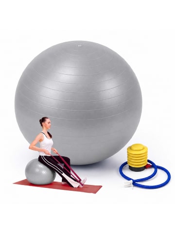 relaxdays Gymnastikball in Grau - Ø 65 cm