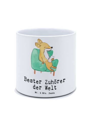 Mr. & Mrs. Panda Übertopf Fuchs Bester Zuhörer der Welt mit Spruch in Weiß