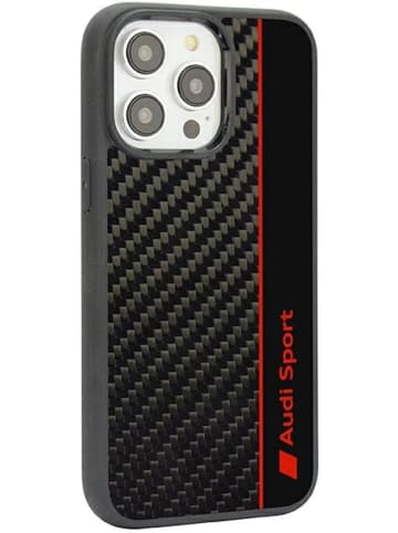 Audi Sport Handyhülle iPhone 14 Pro Max Stoßabsorbierende Hülle schwarz Carbon